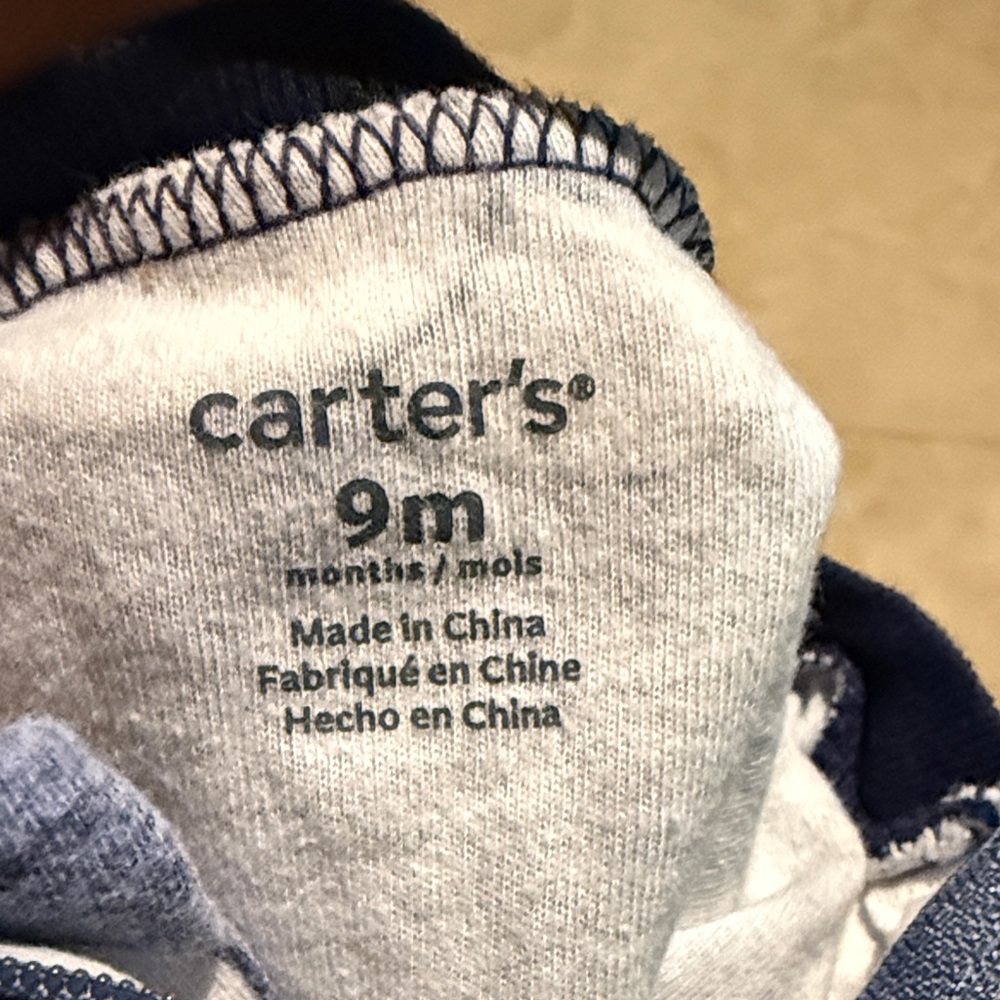 Carter's Navy and Blue Animal Print Footies - Picture 2 of 5